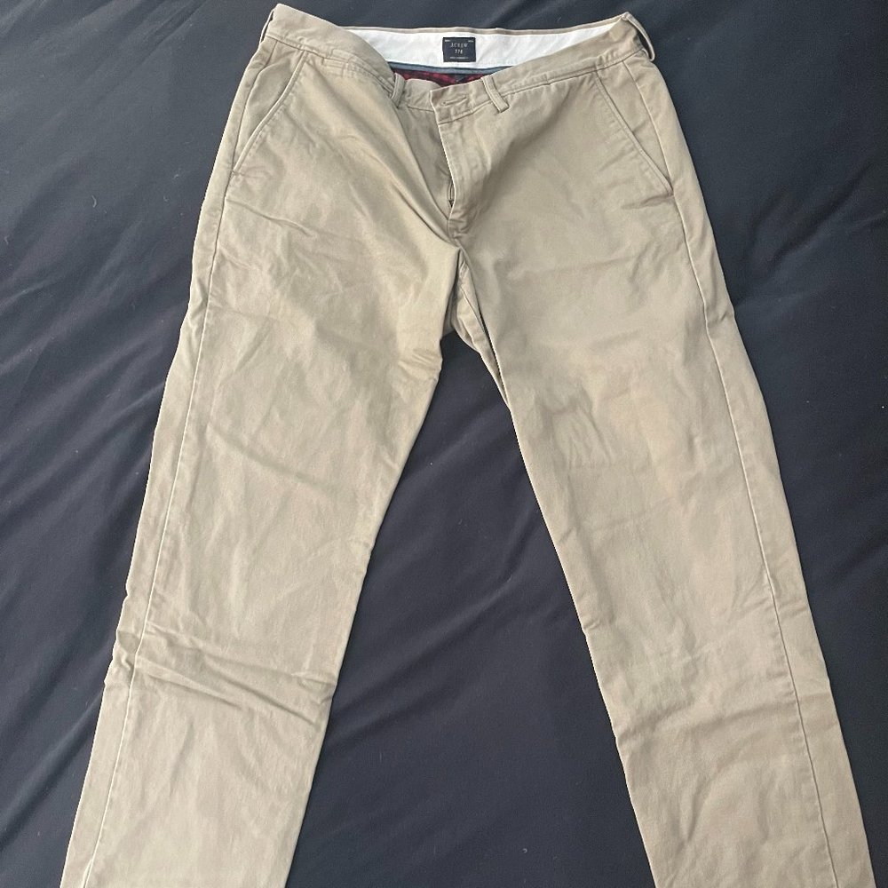 J Crew Men's Fleece Lined Khaki Pants